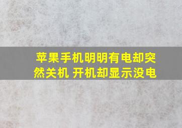 苹果手机明明有电却突然关机 开机却显示没电